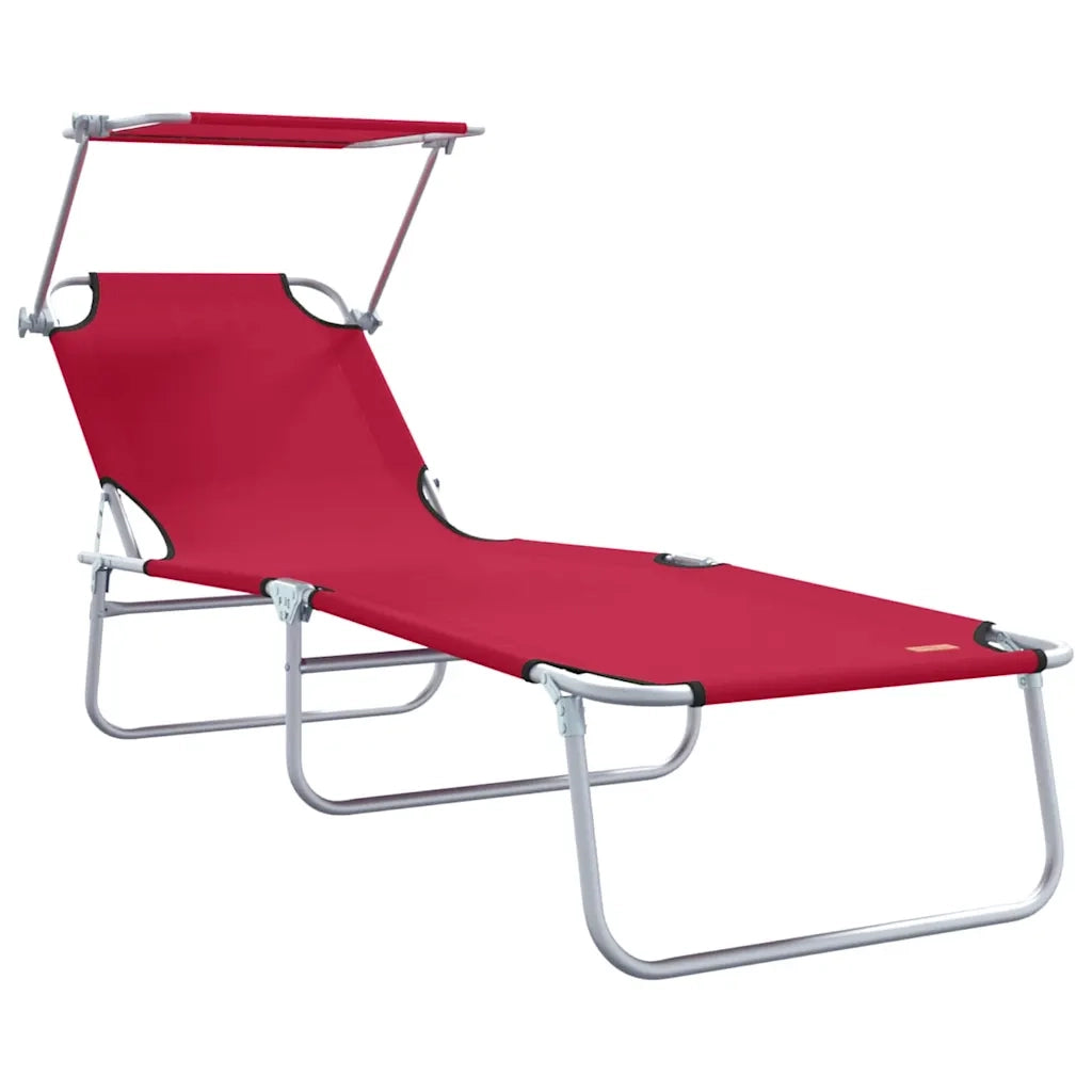 Lettino da sole 2 pcs Rosso 58 x 188 x 77cm Poliestere 42003061