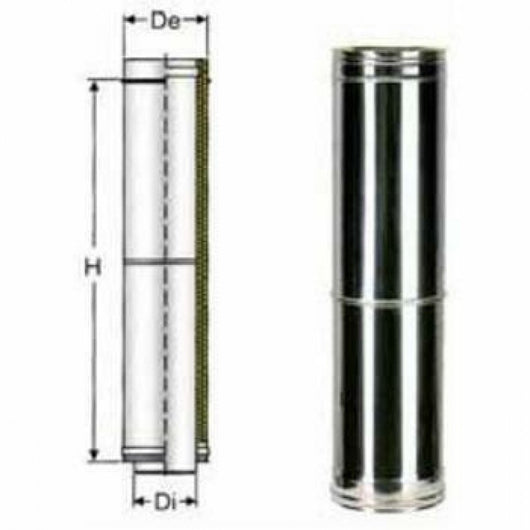 Inox doppia parete elemento tele scopico d.150 b08x9sky