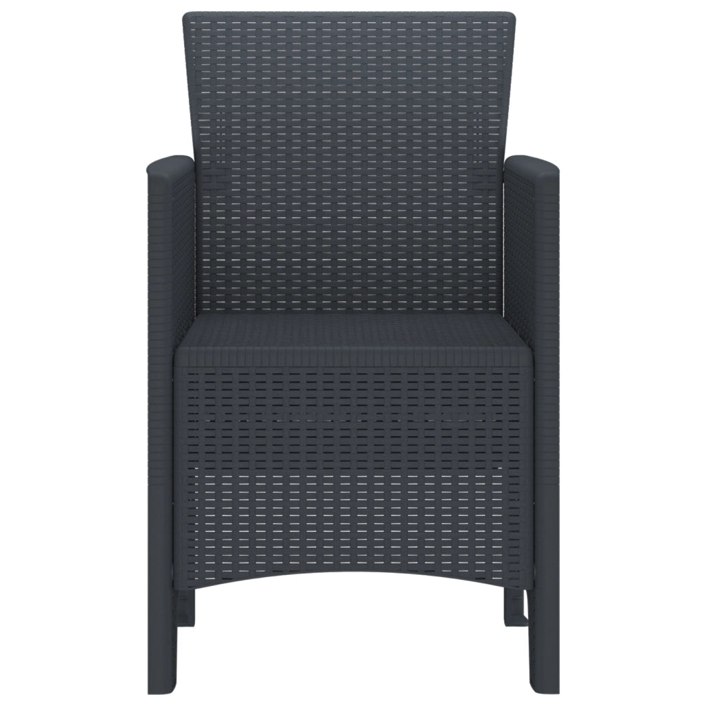 Sedie da Giardino 4 pz Antracite Rattan Sintetico