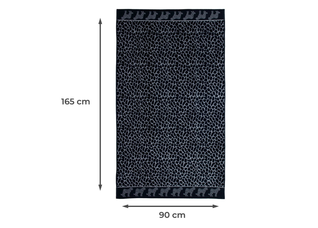 Telo Mare Jacquard Spugna Asciugamano Spiaggia Africa Ghepardo - Telo Mare - Grigio