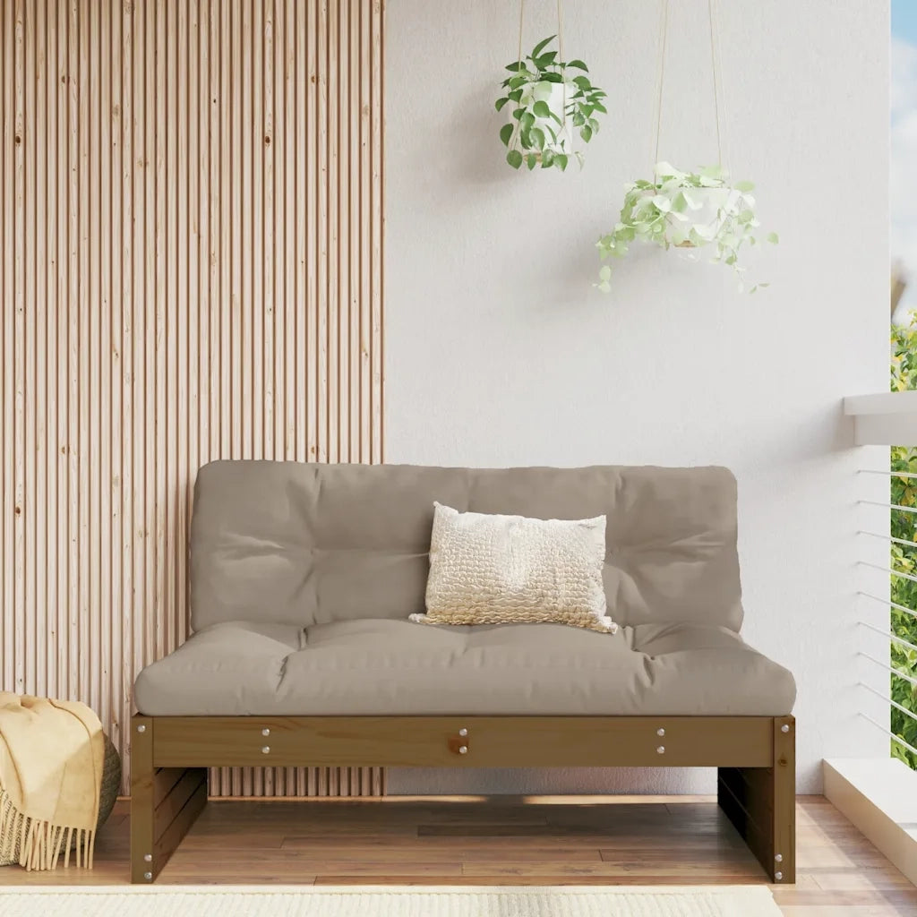 Divano Centrale Marrone Ambra 120x80 cm Legno Massello di Pino 825761