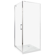 Box Doccia Vetro Temperato argento Cornice Alluminio Anta Singola Quadrata 80 x 80 x 185 cm