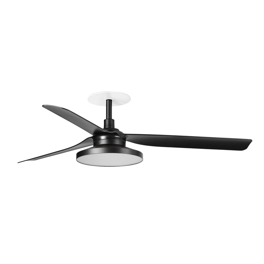 FARO Ventilatore da soffitto Punt Tak M Recess Ø1300 Nero Opaco Acciaio 3 pale 3000K FARO-33815R2N