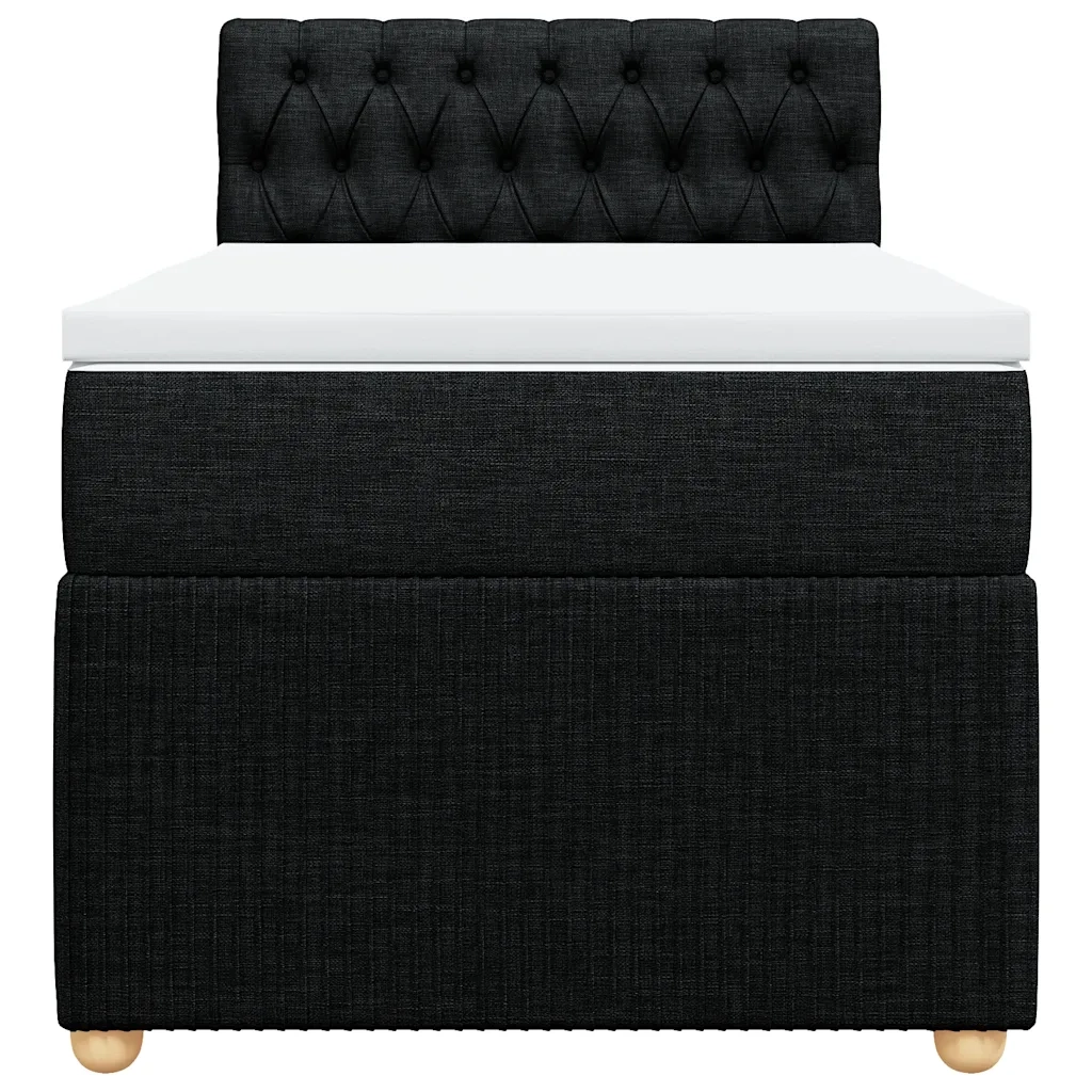 Giroletto a Molle con Materasso Nero 90x190 cm in Tessuto