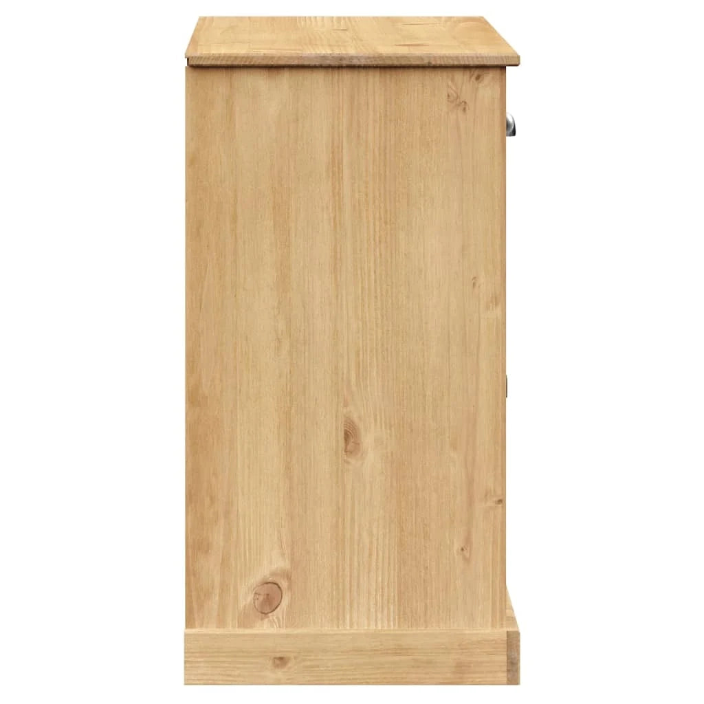 Buffet credenza cassettiera armadio mobile contenitore organizer per cucina soggiorno salotto con cassetti 113 x 40 x 75 cm legno massello di pino marrone 02_0030133