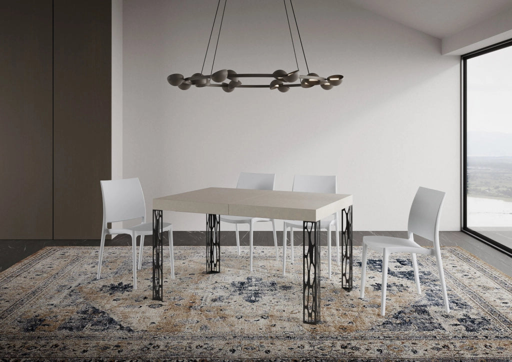 Tavolo Allungabile 120-224x90x77 cm Ghibli Cashmere Telaio Antracite