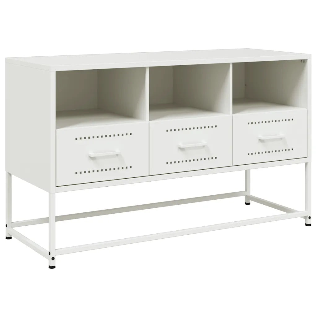 Mobile TV Bianco 100,5x39x60,5 cm in Acciaio 846547
