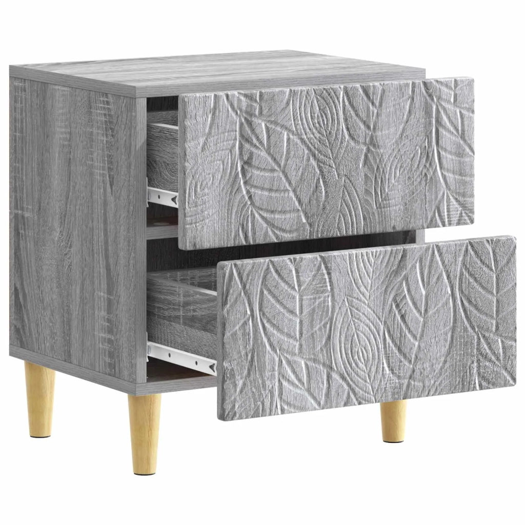 Comodino 2 pz Sonoma grigio 43 x 34,5 x 48 cm 894998