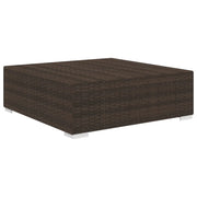 Poggiapiedi Modulare 1 pz con Cuscino in Polyrattan Marrone 46801
