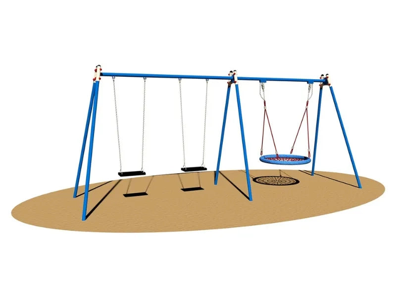 Altalena Guenda 3 posti 978 Giochipark acciaio zincato EN 1176 h242cm - Piano/gabbia/nido
