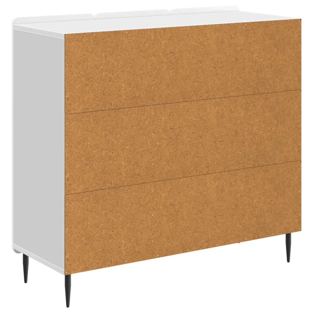 Credenza Bianco Lucido 89 x 34,5 x 82 cm Legno ingegnerizzato 894419