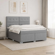 Letto box spring con materasso Grigio Chiaro 140 x 190 cm 3454866