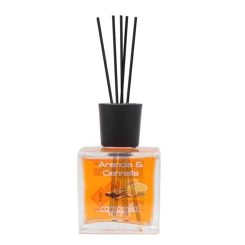 CAMOMILLA TORINO DIFFUSORE AMBIENTE CON BASTONCINI ARANCIA E CANNELLA DA 100 ML