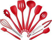 Set di accessori da cucina in silicone resistente al calore non adesivo 10 pezzi - utensili da cucina con manico