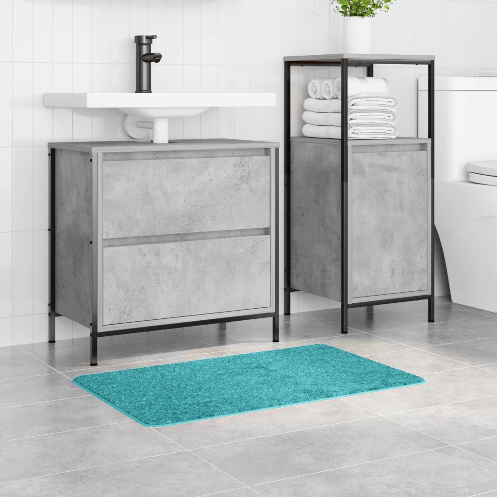Tappetino da bagno rettangolare turchese 50x80 cm in polipropilene antiscivolo