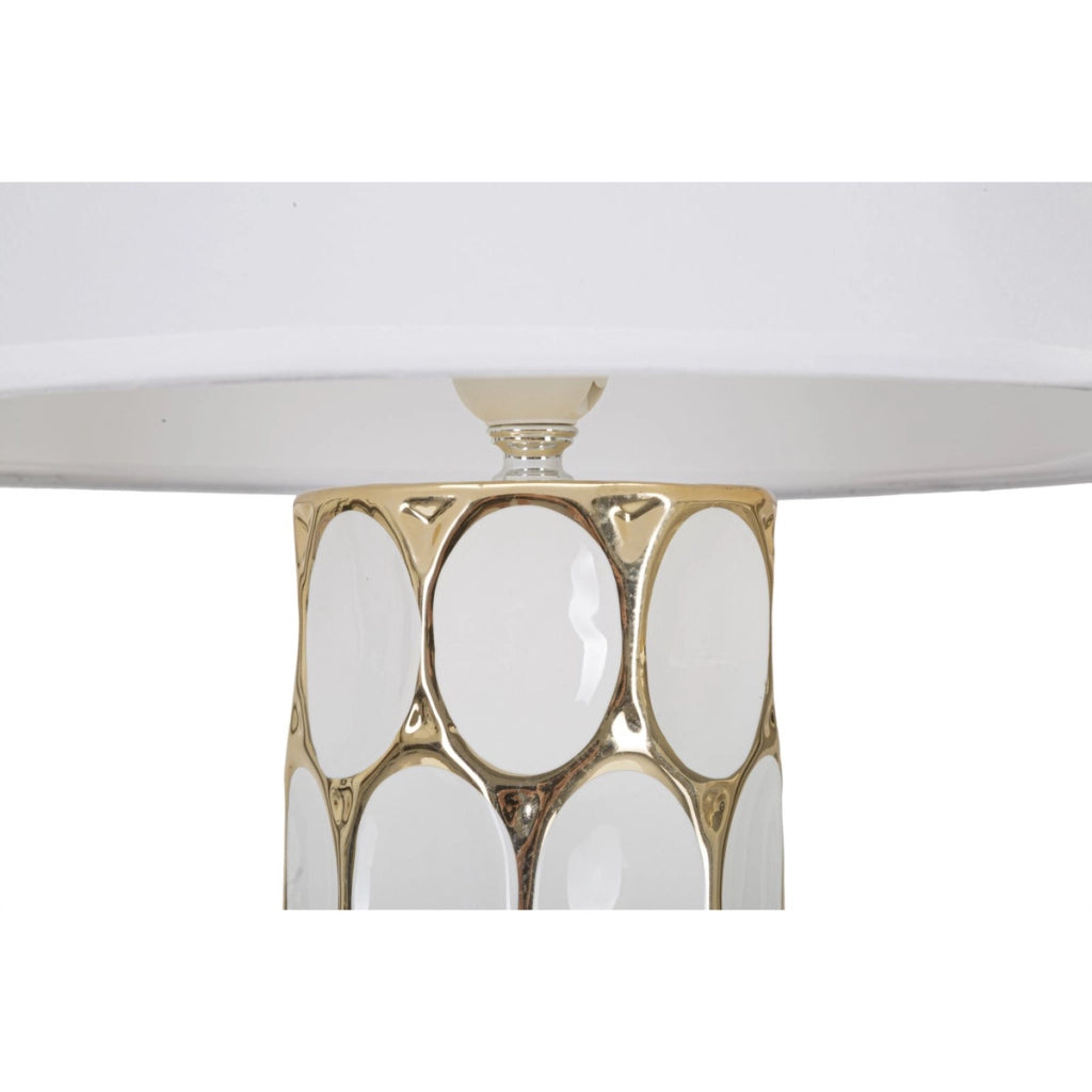 Lampada da Tavolo VKH109, Bianco, Ceramica, 34,5x34,5x56 cm
