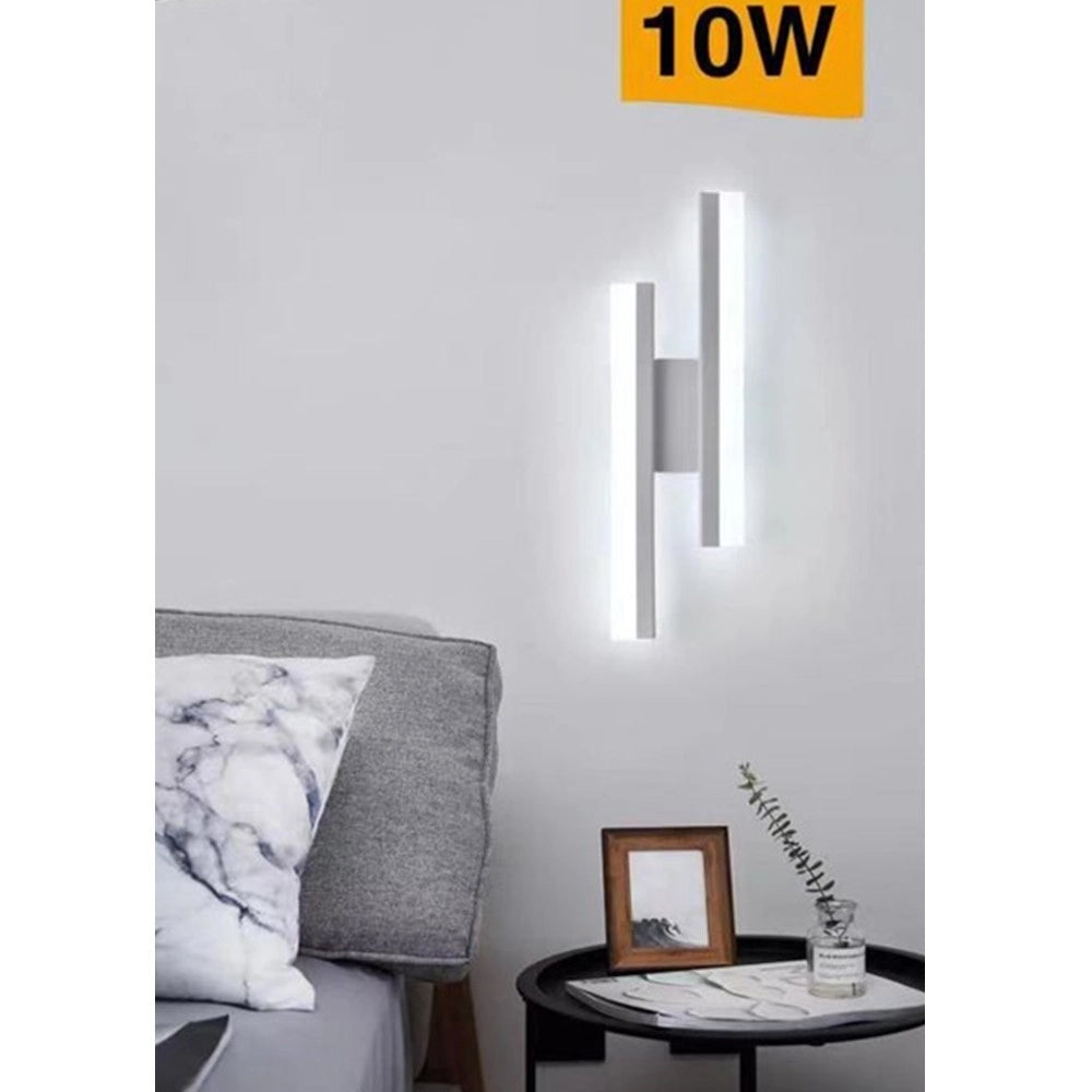 Trade Shop - Applique Parete Moderno 10w Lumetto Abat Jour Bianca Luce 6500k 4000k 3000k E87b -