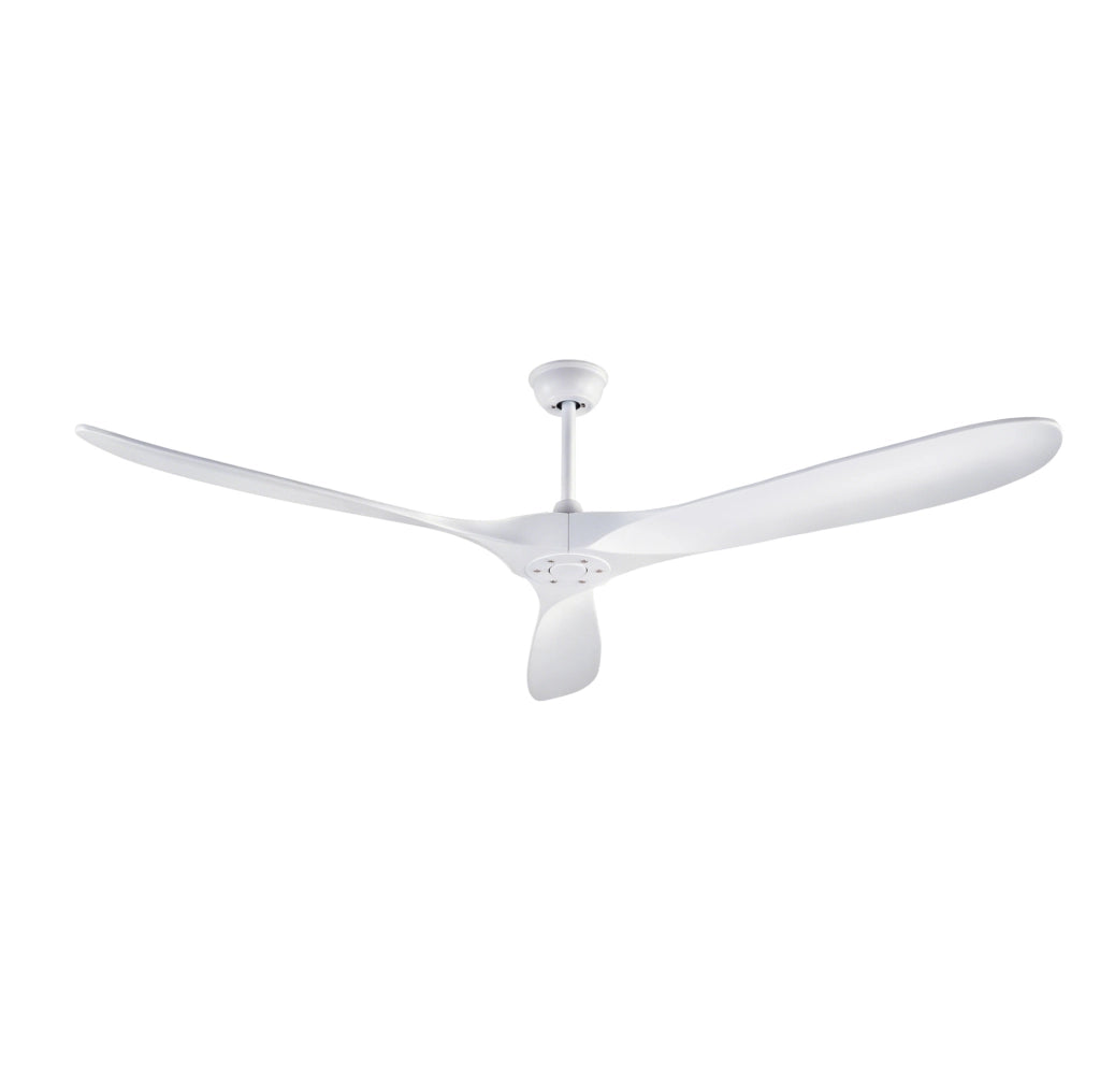 Ventilatore da soffitto 70 pollici bianco con 3 pale in legno; telecomando; senza luce