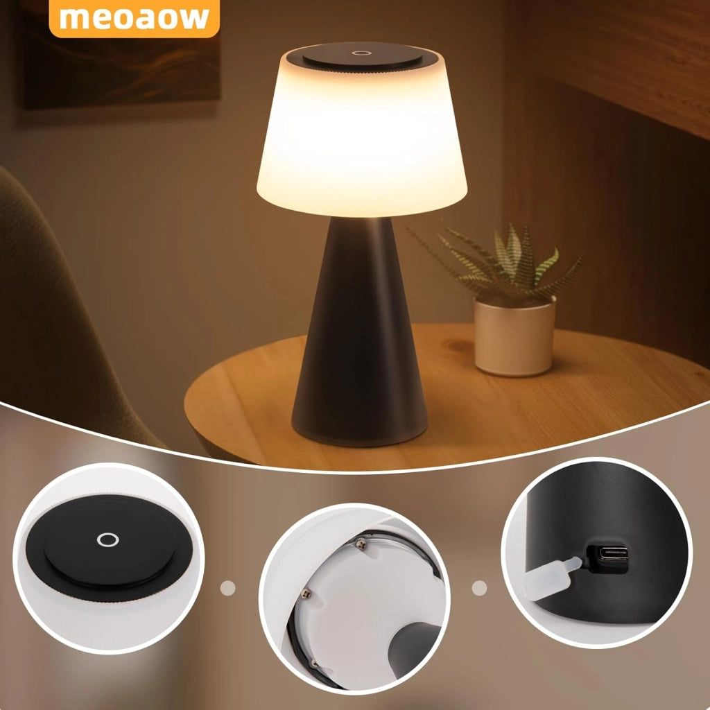 ZMH Lampada da tavolo LED wireless 3600mAh batteria dimmerabile moderna per soggiorno