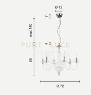 LAMPADARIO DEBUSSY 6 LUCI OTTANIO E CROMO ATTACCO E14 D.72CM