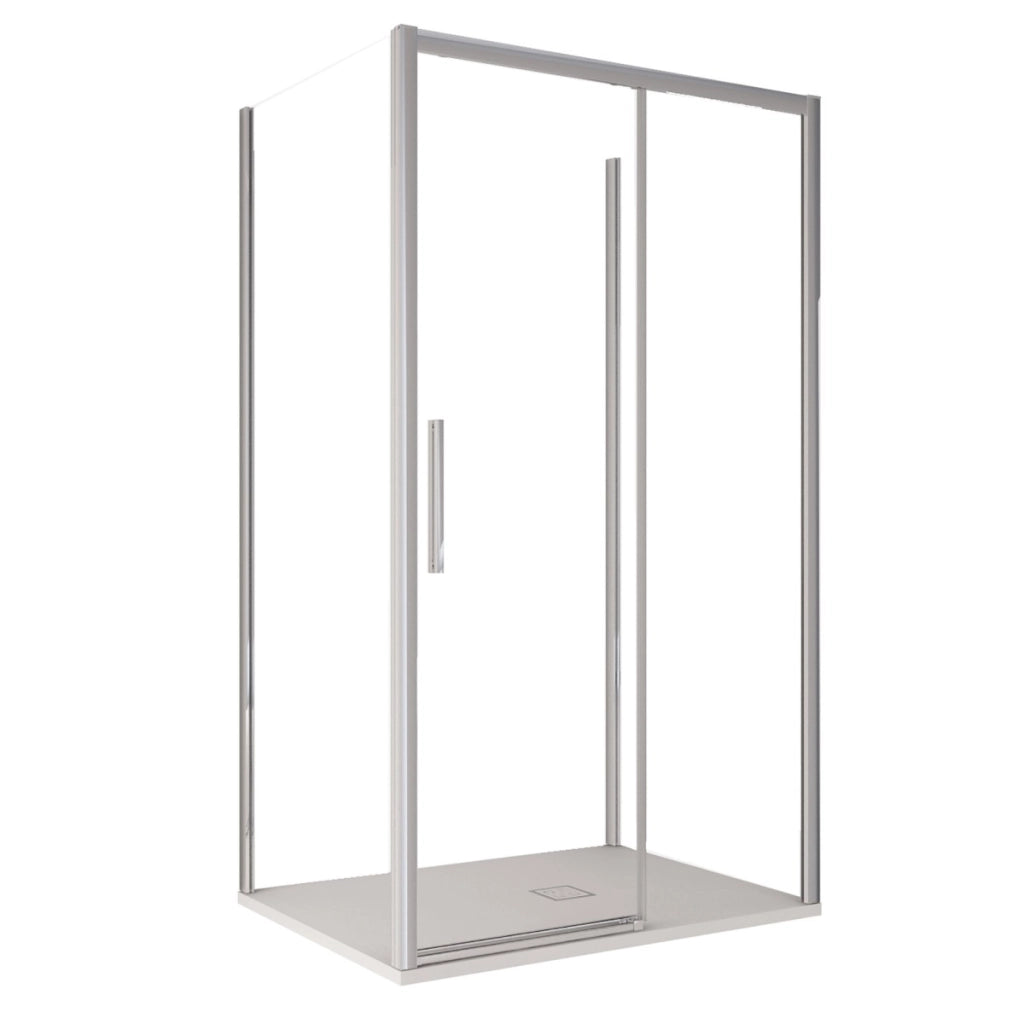 Box doccia tre lati scorrevole cristallo 6mm h195 lagoa-trio, misura 70x140x70 cm 