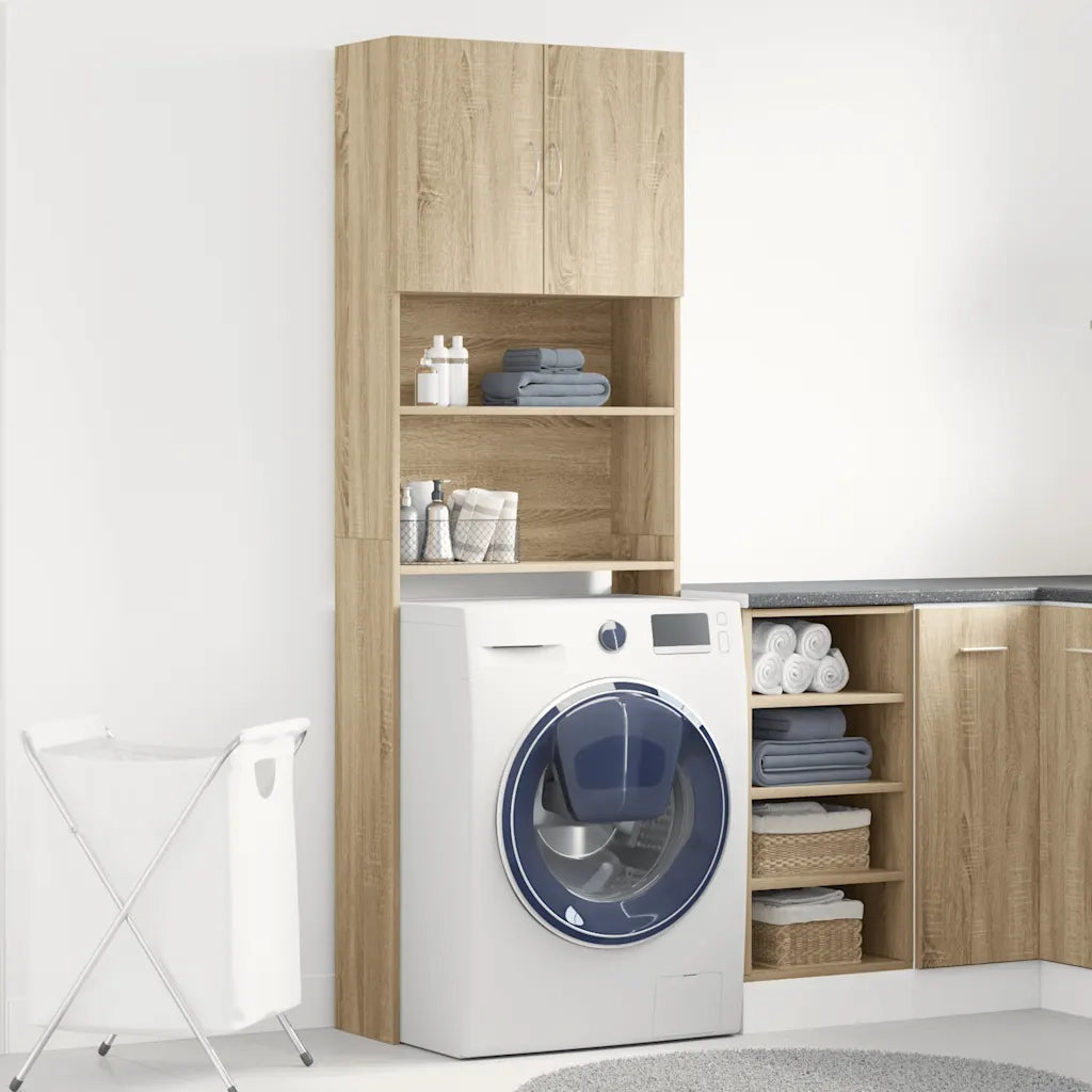 Mobile Lavatrice Rovere Sonoma 64x24x190 cm in Truciolato CFW9245064