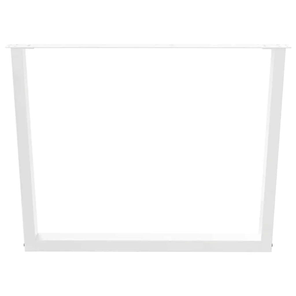 Set di 2 gambe per tavolo da pranzo a forma di V 100 x 72 cm con piedini regolabili stile moderno acciaio bianco 02_0056943