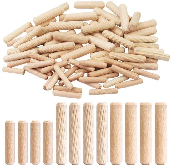 Set di viti in legno - 450 pezzi - legno di betulla - 6 mm, 8 mm, 10 mm - viti in legno rotonde per mobili, carpentieri professionisti, progetti di lavorazione del legno ecc.