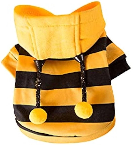 Hoodies per cani, abbigliamento per gatti, simpatici indumenti per animali domestici, cappucci e hoodies caldi per piccoli e medi animali domestici (2XL, strisce gialle)