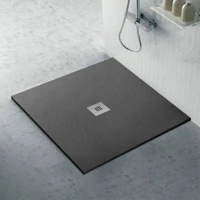 Piatto doccia 120x120 in marmo resina Karen antracite effetto pietra