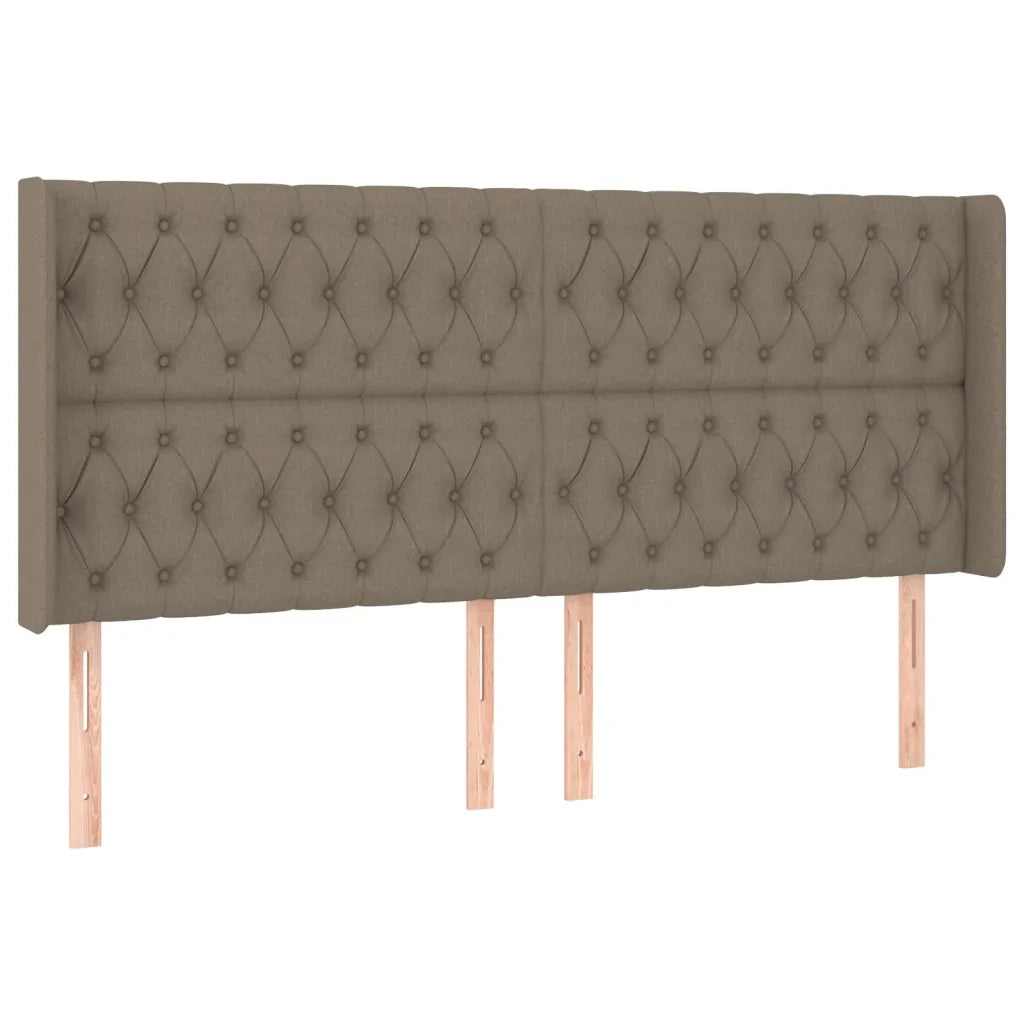 Letto a Molle Materasso e LED tortora 200x200cm in Tessuto