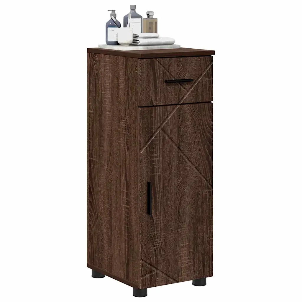 Mobile da Bagno | Armadio da bagno con cassetto Rovere Marrone 30 x 35 x 80 cm