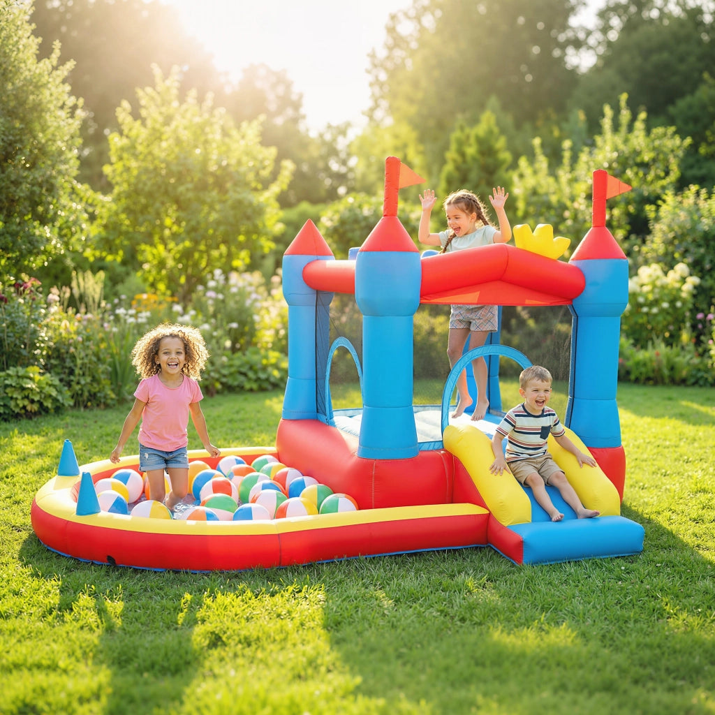 Castello gonflabile con soffiatore ¨C zephmum ¨C multicolore 300x300x200