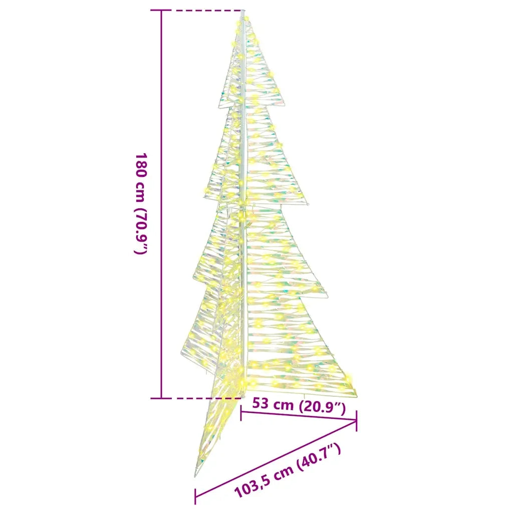 Albero di Natale | Decorazioni natalizie con 240 LED Bianco caldo 180 cm PET