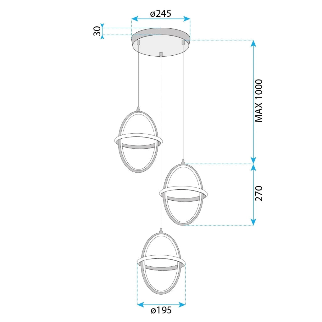 Lampada A Sospensione Led G064-3cpr Gold