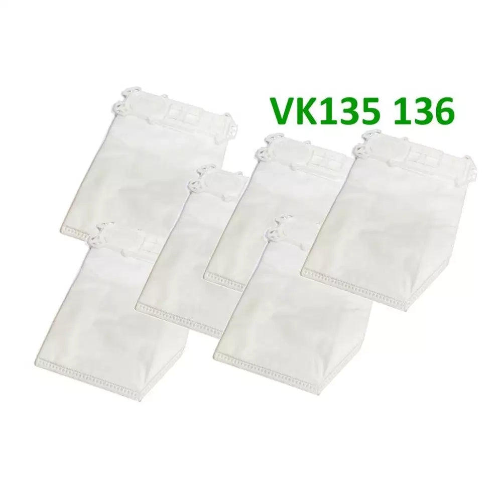 CONFEZIONE 6PZ SACCHETTI ASPIRAPOLVERE FOLLETTO VK 135/136 ADATTABILI IN BUSTA - Vorwerk Compatibili