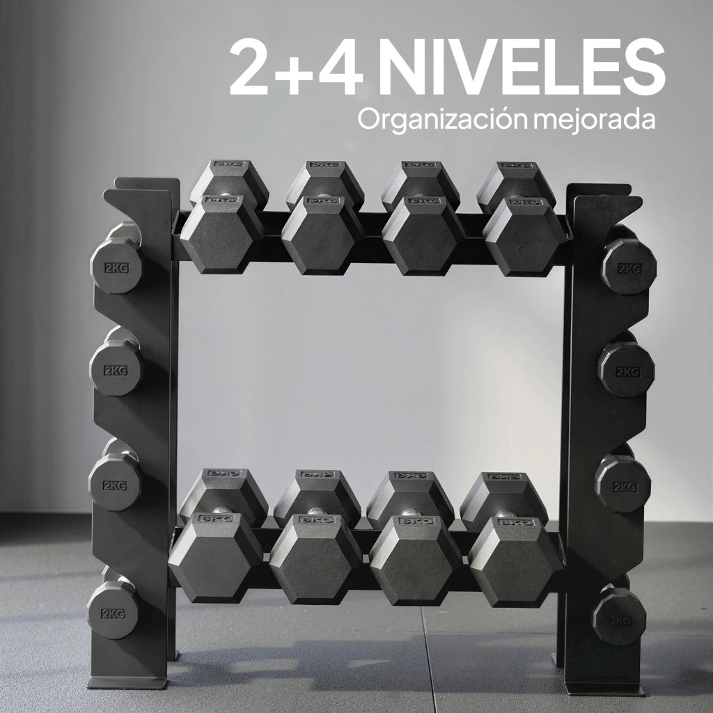 Scaffale per Pesi 4 Livelli in Acciaio ¨C Zephmum ¨C 70x21x55 cm