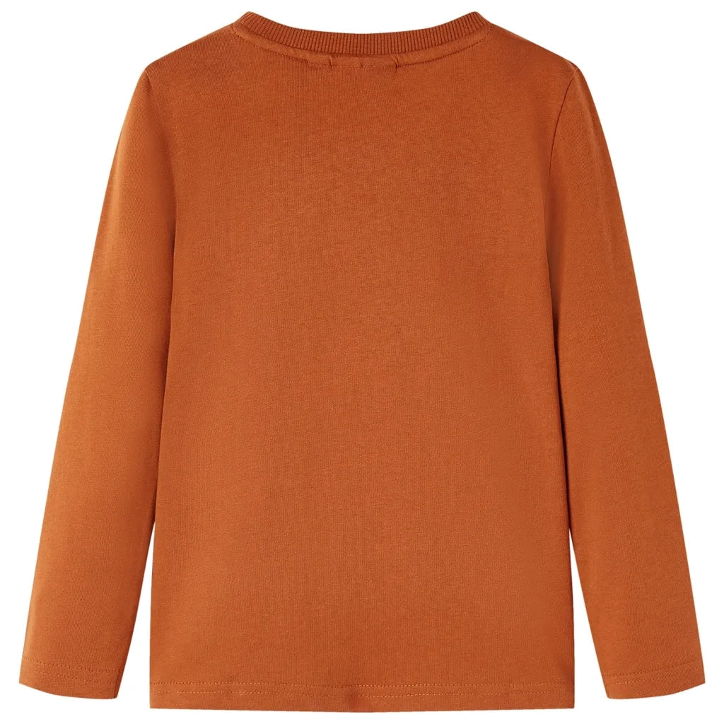 Maglietta da Bambina a Maniche Lunghe Arancione Bruciato 116cod mxl 108509