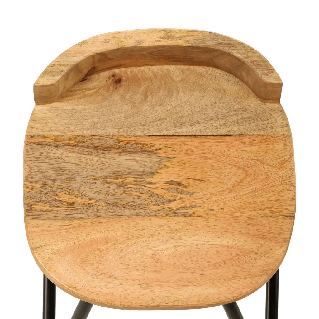 Sgabelli da Bar 2 pz in Legno Massello di Mango cod mxl 77617