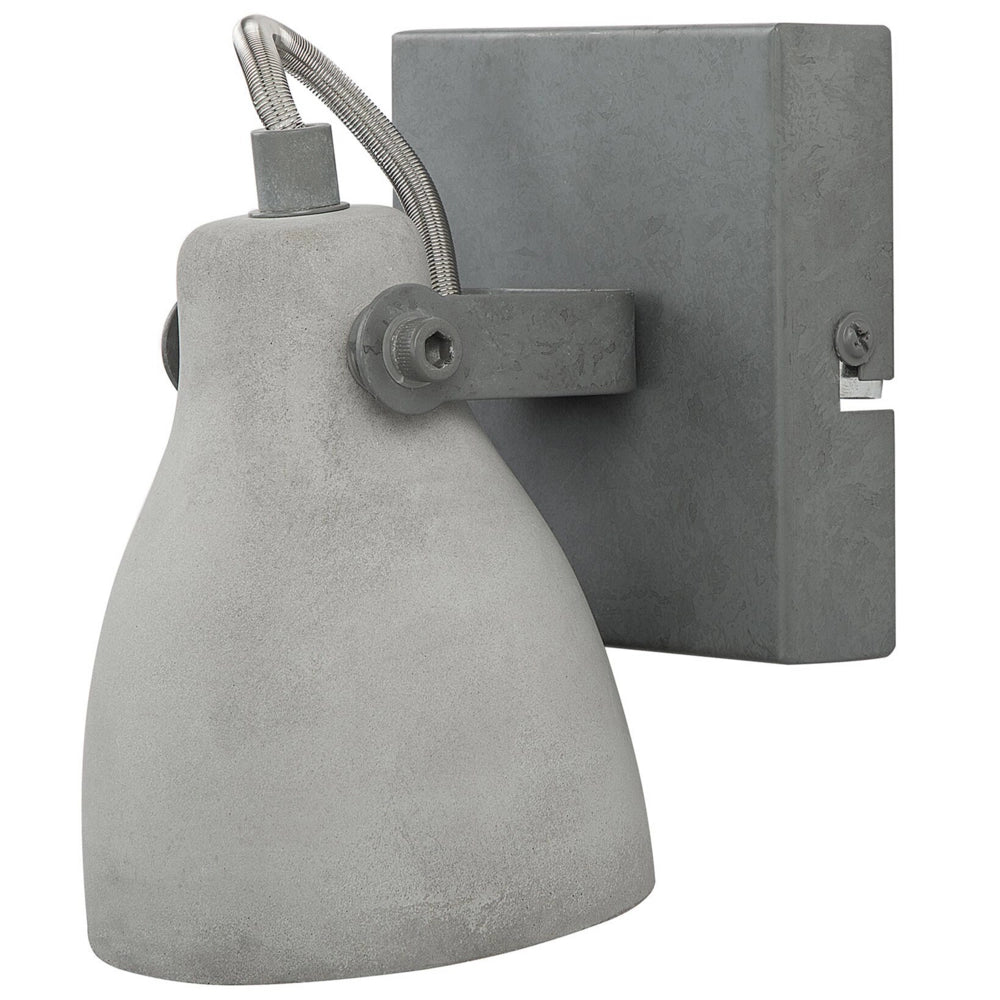 Set di 2 Lampade da Parete applique grigio chiaro cemento naturale paralume regolabile industriale