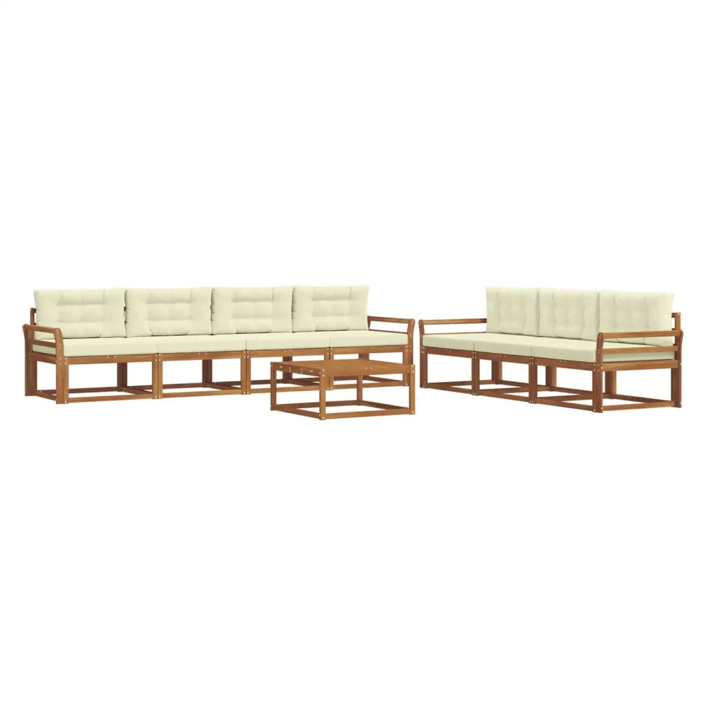 Set di divani da esterno con cuscino 8 pcs Naturale e Crema 3367298