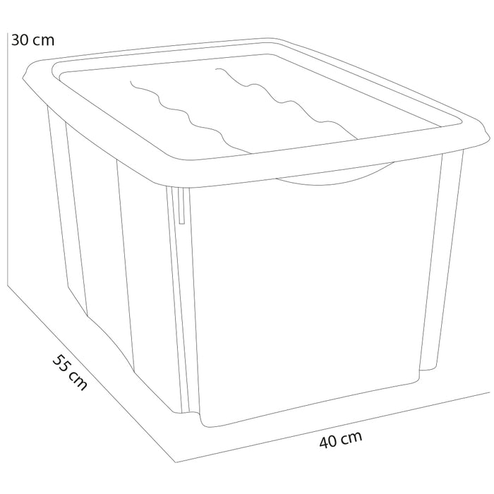 Set Scatole 4x45 L Portaoggetti Verde Plastica Cassetto Contenitore Salvaspazio