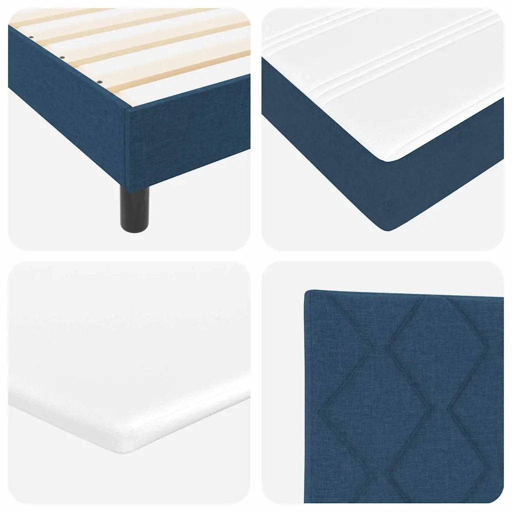 Letto a molle con testiera Blu 190 x 140 cm Tessuto 3341166
