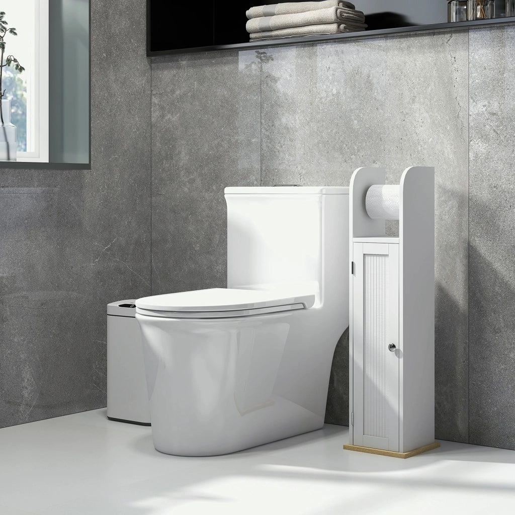 Mobiletto bagno con ripiano regolabile e armadietto ¨C zephmum ¨C 20x20x80 cm bianco