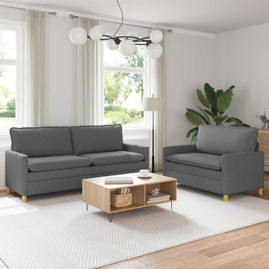 Set di divani 2 pz Grigio Scuro Tessuto 3417120