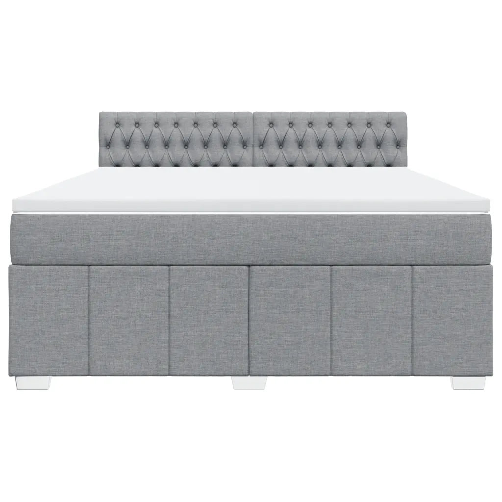 Giroletto a Molle con Materasso Grigio Chiaro180x200 cm Tessuto