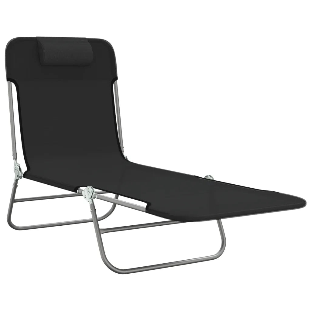 Lettini Prendisole 2 pz Neri in Textilene e Acciaiocod mxl 129808