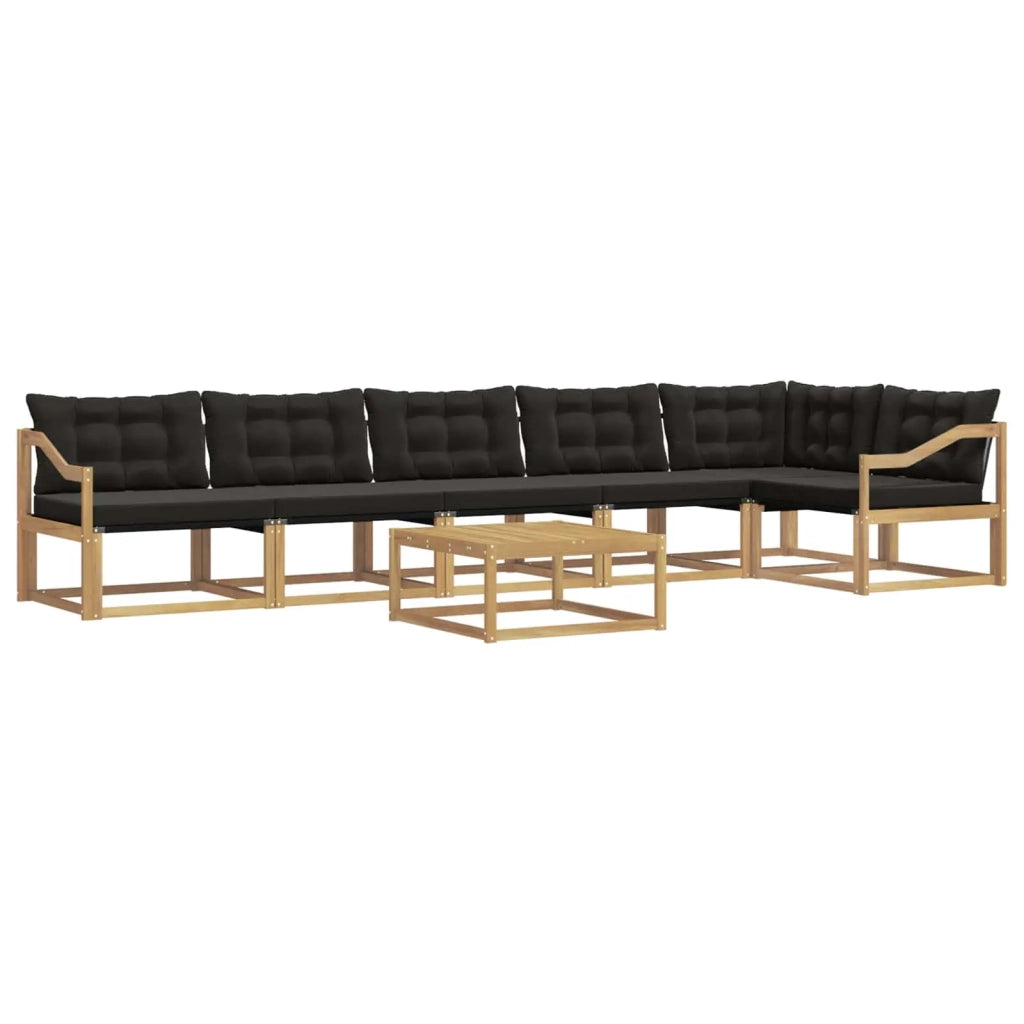 Set di divani da esterno 7 pcs Bianco e Nero 79 x 79 x 37 cm 3388766