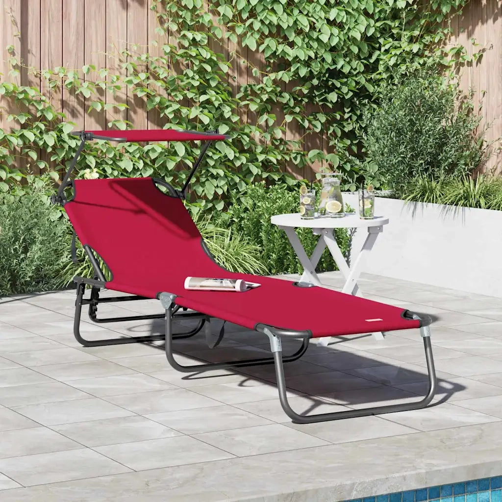 Lettino prendisole pieghevole Rosso 190 x 57 x 81 cm Oxford 42003130