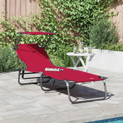 Lettino prendisole pieghevole Rosso 190 x 57 x 81 cm Oxford 42003130